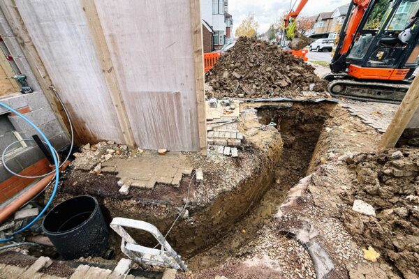 Mini digger hire — completed project photo