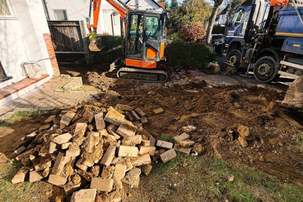 Trenching work with mini digger — hire gallery