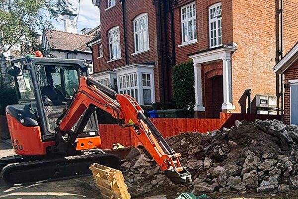 Digger hire project — landscaping work