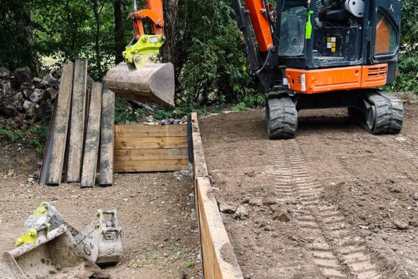 Mini digger groundwork project — hire gallery