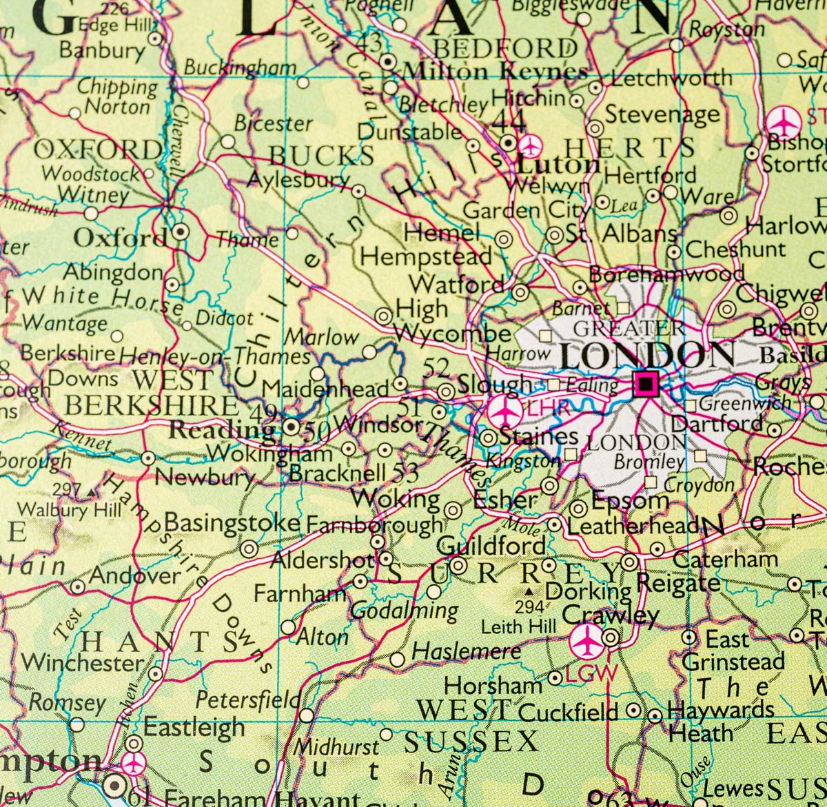 Plant hire delivery area — London and Home Counties